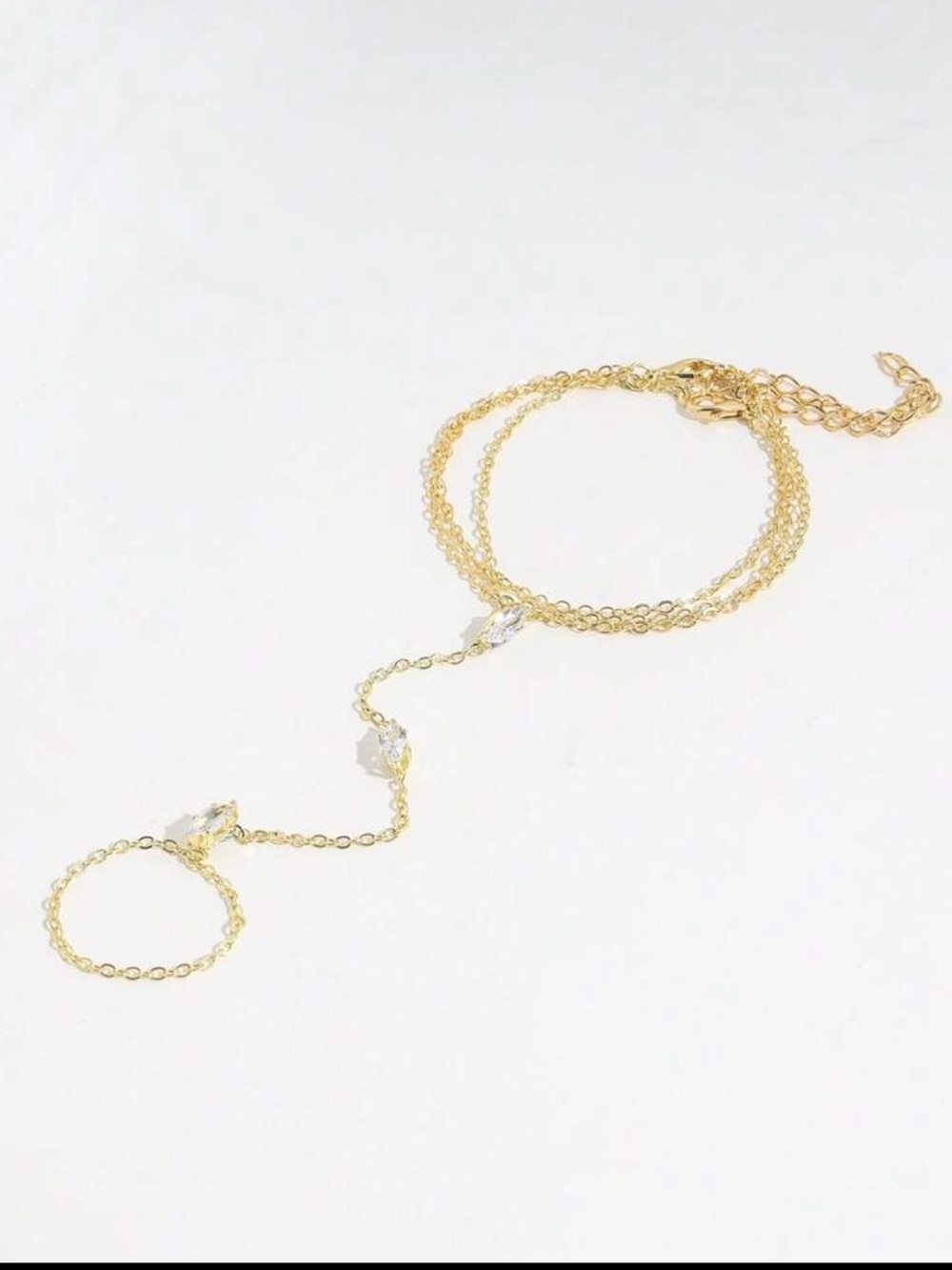 Affordable Fashion Finds Gold Hand Chain with Sparkling Accents - Picture 4 of 4